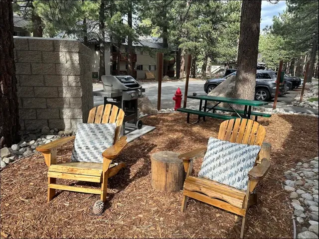 a view of outdoor space with seating