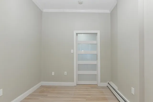 a view of an empty walk in closet