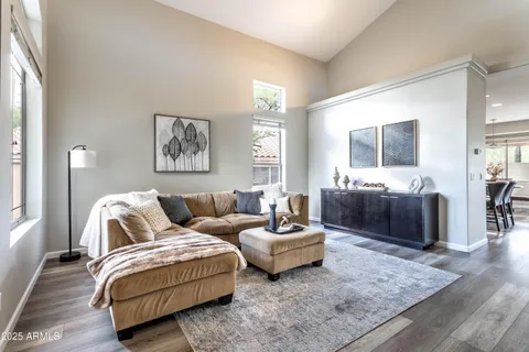 a living room with furniture
