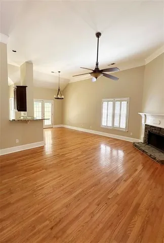 a view of a livingroom with a flat screen tv