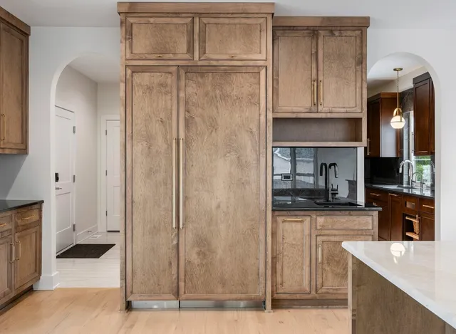 a view of an empty room with a balcony