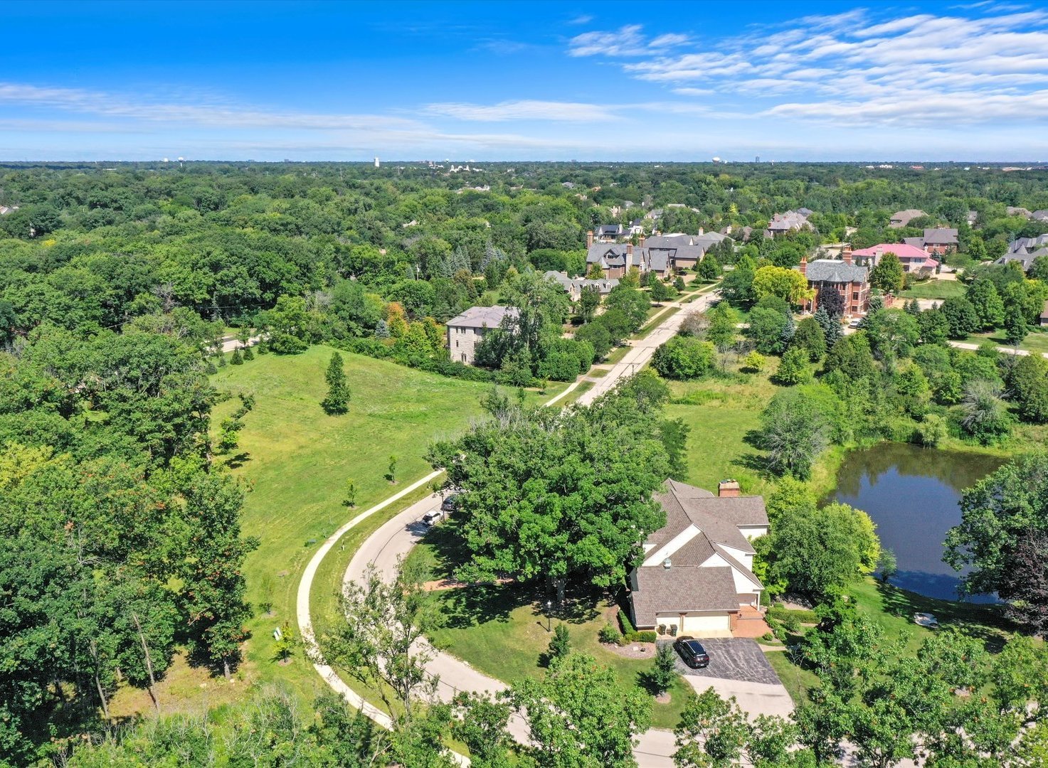 8886 Johnston Road Burr Ridge, IL 60527 - Photo 60 of 71 an aerial view of residential houses with outdoor space and trees