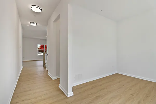 an empty room with a window