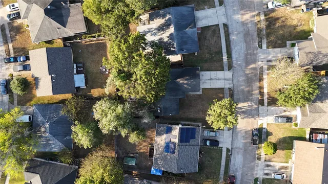 an aerial view of waterside residential houses