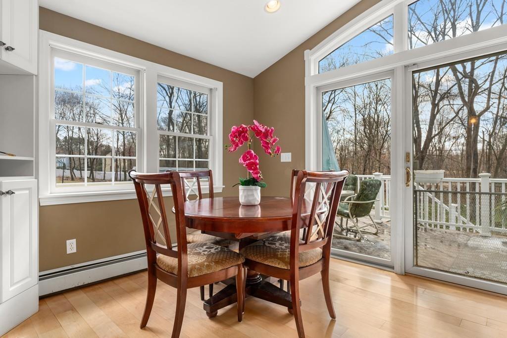 242 Old Stonebridge Road Wayland, MA 01778 - Photo 7 of 19 a view of a dining room with furniture window and wooden floor