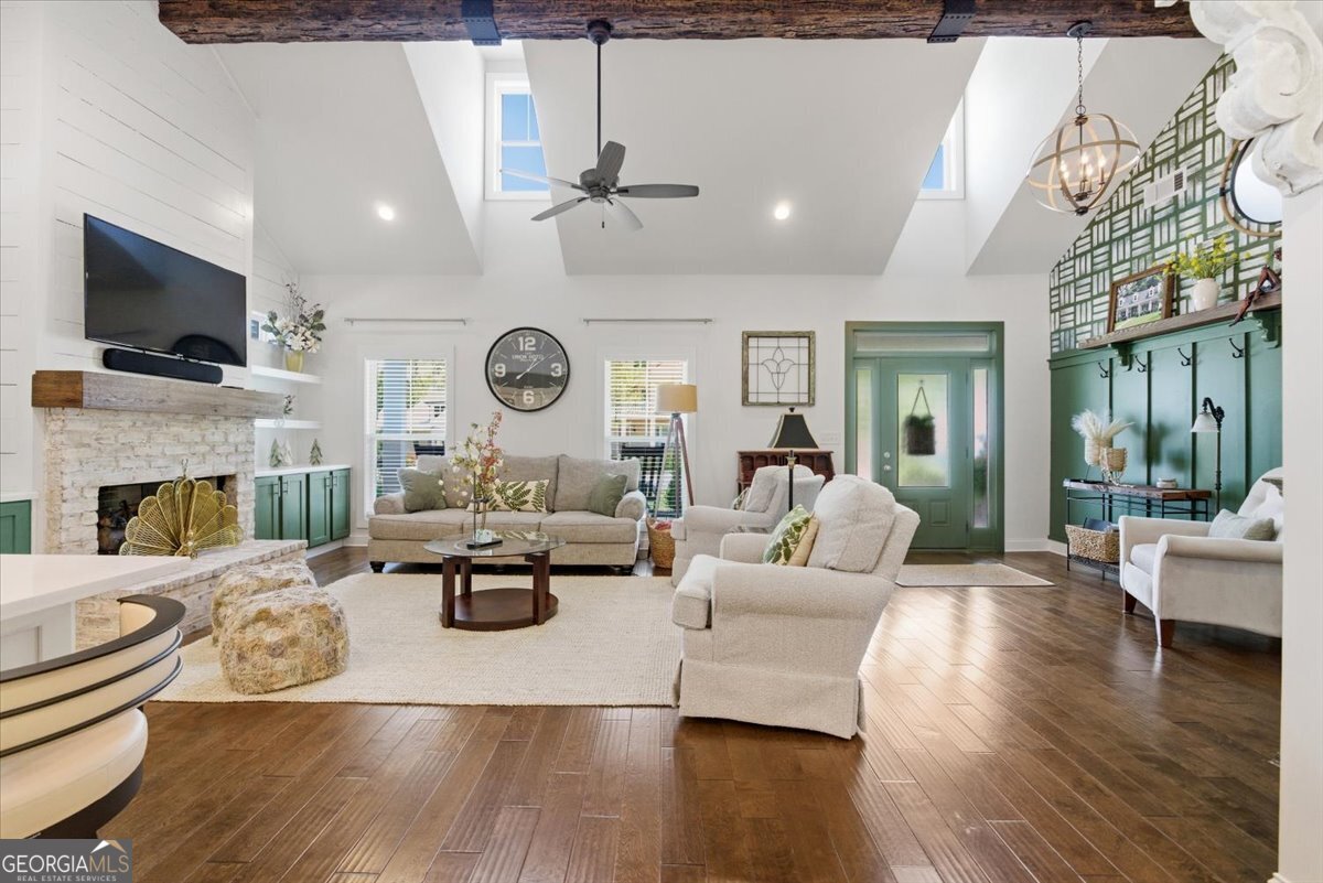 731 Markhams Drive Madison, GA 30650 - Photo 9 of 68 a living room with fireplace furniture and a flat screen tv