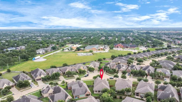 an aerial view of multiple house