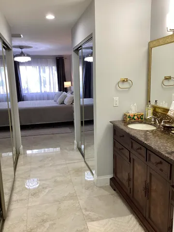 a room with a table and chairs