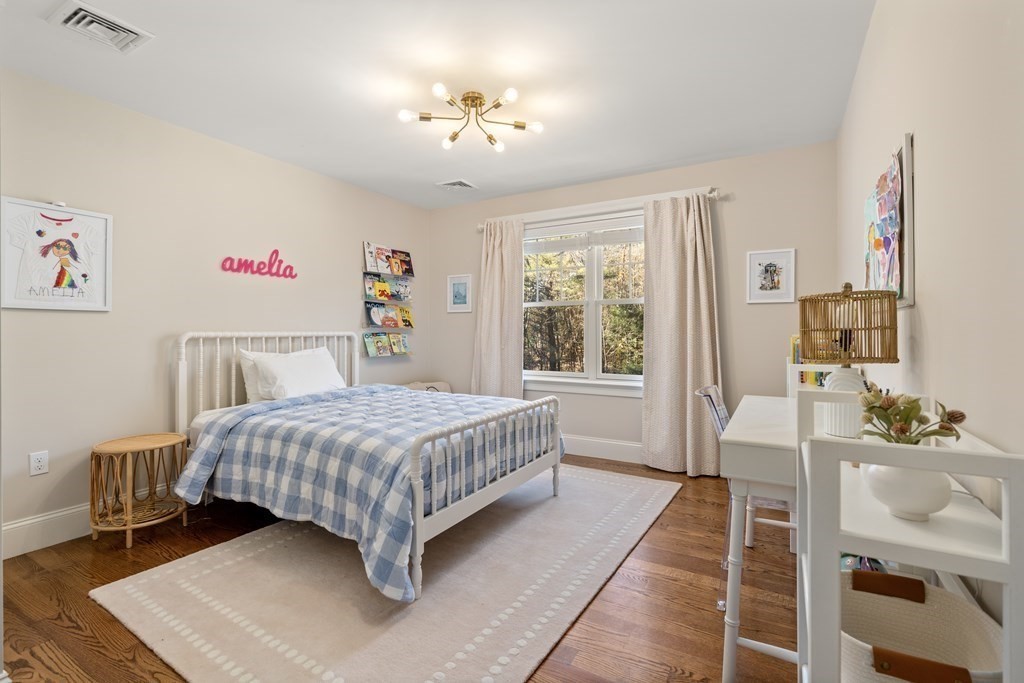 33 Centre Street Dover, MA 02030 - Photo 20 of 32 a bedroom with a bed and a table in it with window