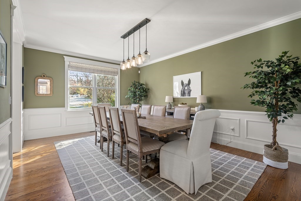 33 Centre Street Dover, MA 02030 - Photo 10 of 32 a view of a dining room with furniture window and wooden floor