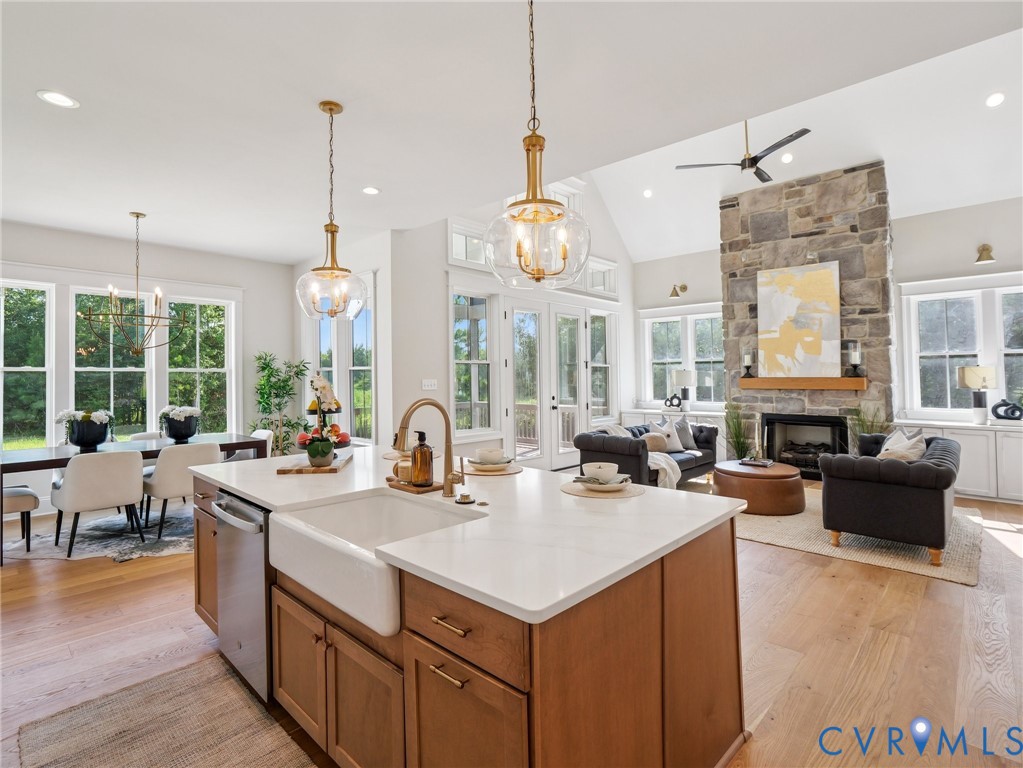 1530 Smokey Rdg Road Maidens, VA 23102 - Photo 9 of 42 a kitchen with sink a counter top space and living room view