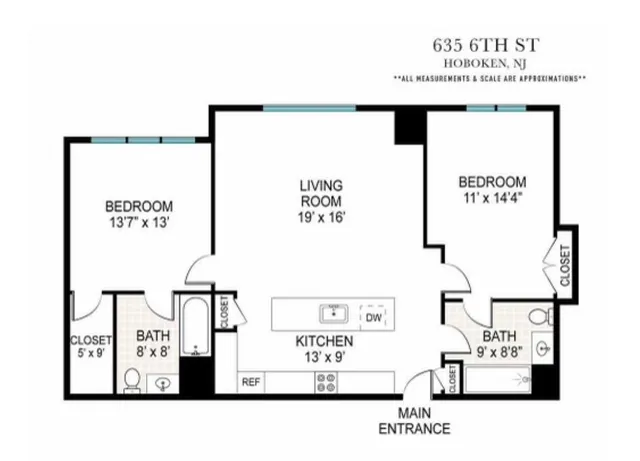 $925,000 | 635 6th Street, Unit 2C, Hoboken, NJ 07030