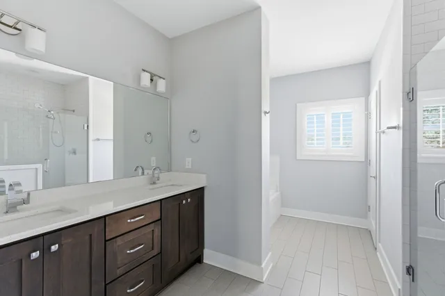 a bathroom with a shower