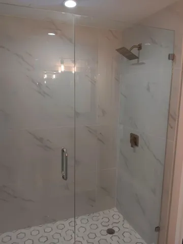 a bathroom with a shower