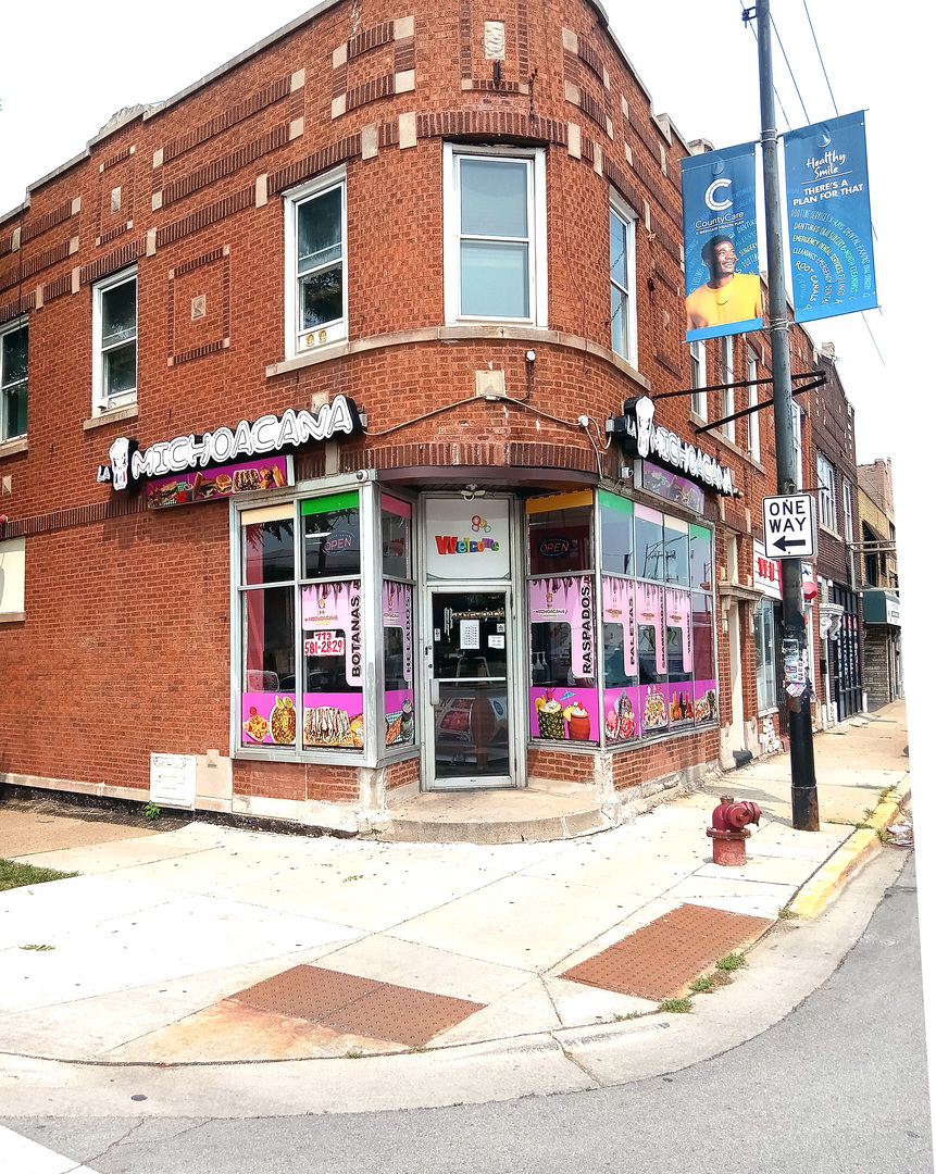 a view of a building with street