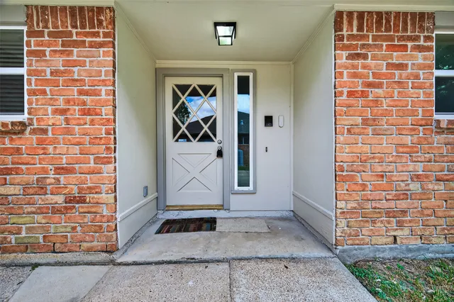 a view of front door of house