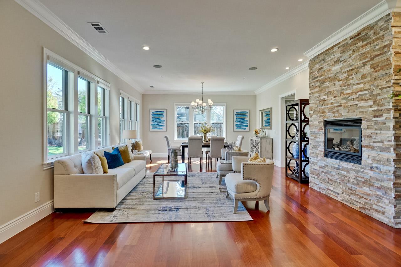 1650 Crestview Drive Los Altos, CA 94024 - Photo 7 of 50 a living room with furniture and a fireplace