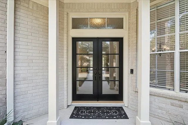 a view of a door with a glass door