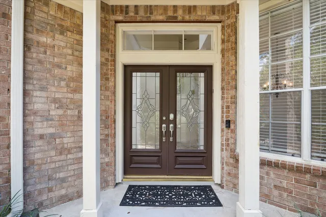 a view of a door with a glass door