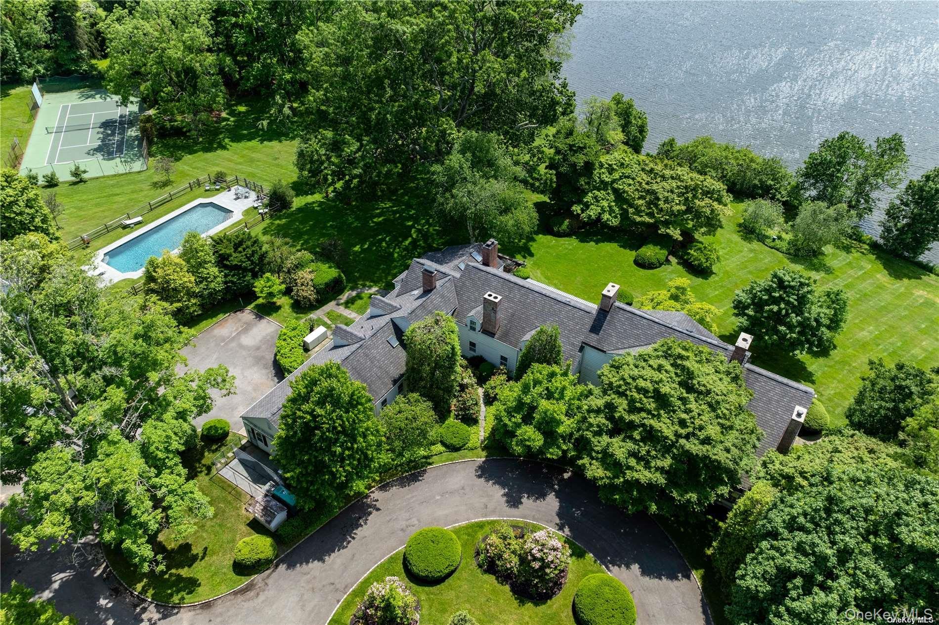 Drone View of Property with Features