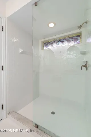 a bathroom with a shower