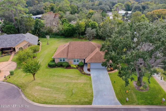 an aerial view of a house