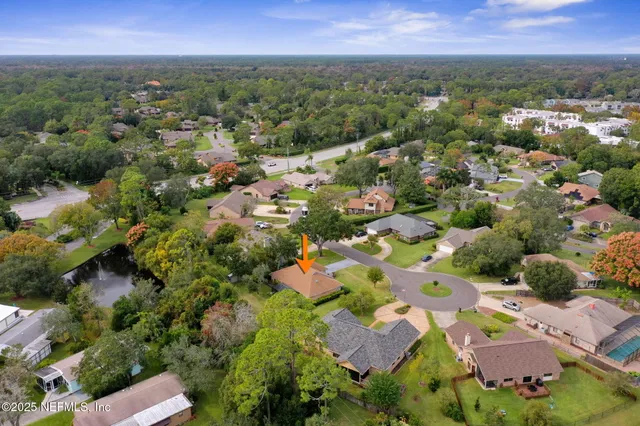 an aerial view of multiple house