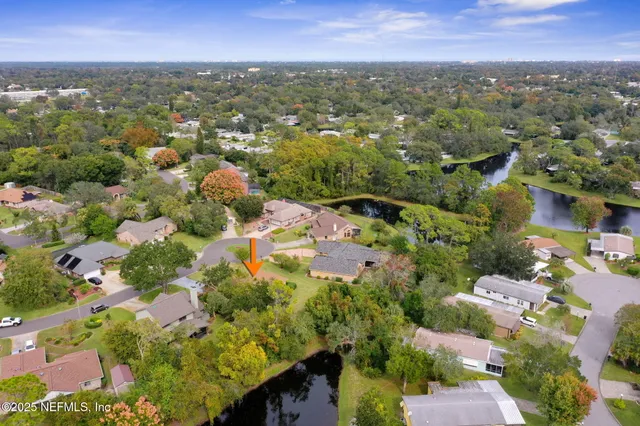 an aerial view of multiple house