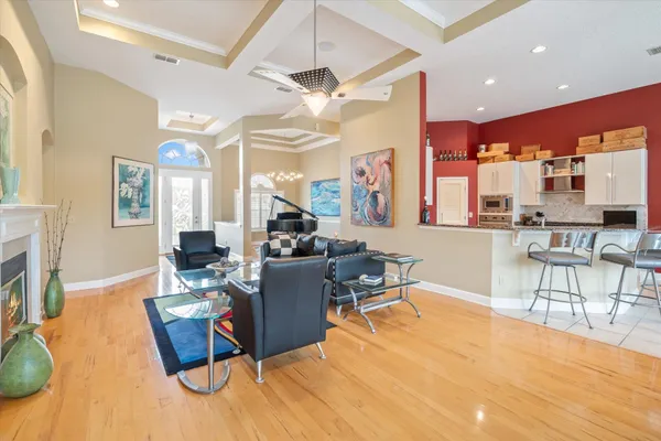a view of a garden with potted plants