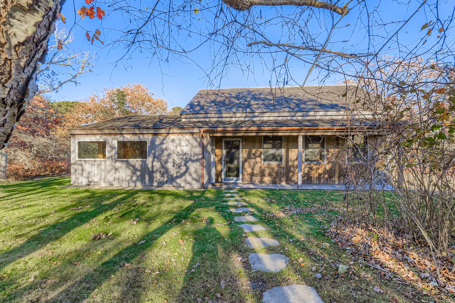 7 Black Point Road Chilmark, MA 02535 - Photo 30 of 47 a view of a house with a backyard