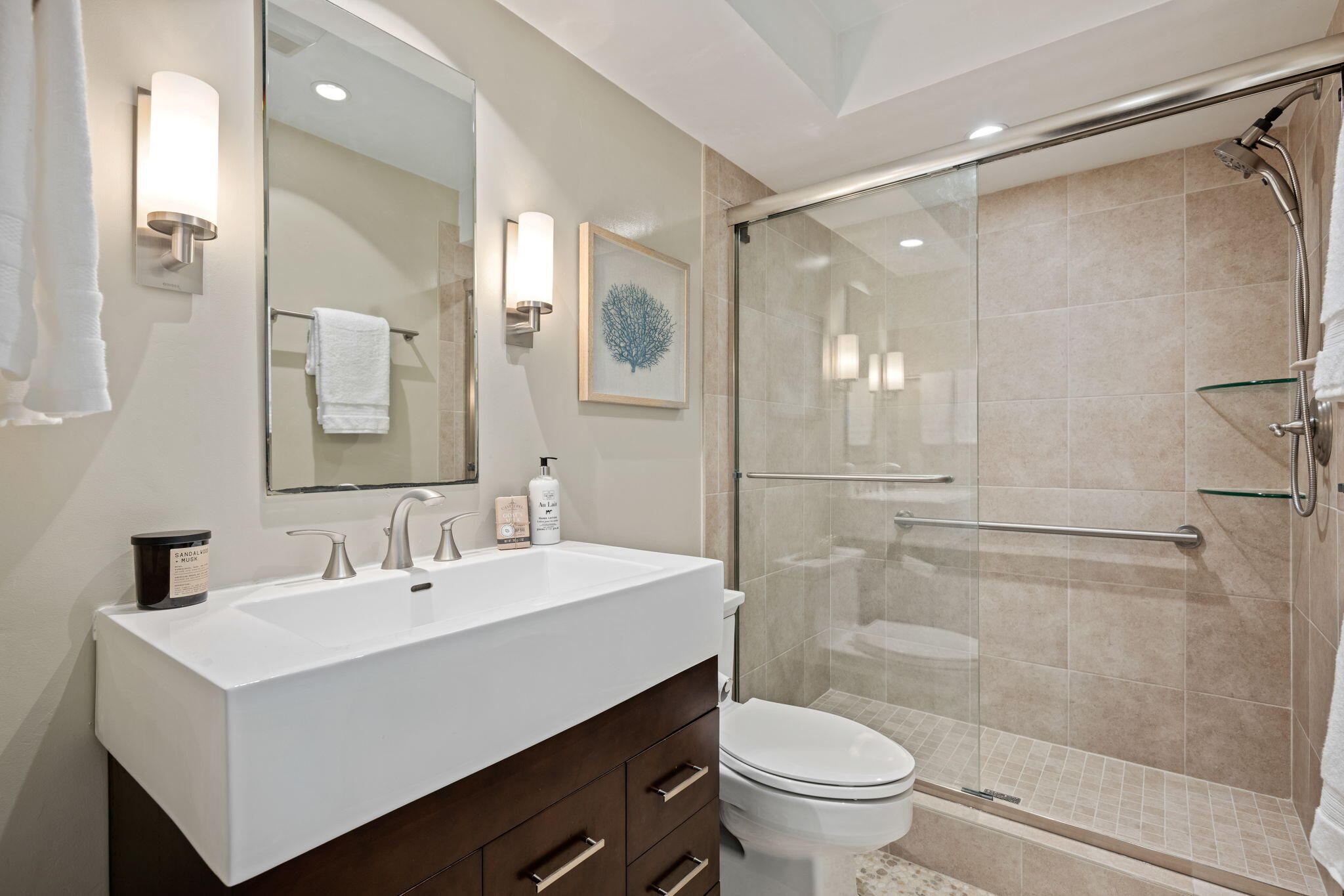 1701 Anacapa Street, Unit 9 Santa Barbara, CA 93101 - Photo 20 of 28 a bathroom with a sink a toilet and shower