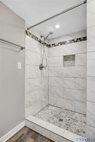 a bathroom with a shower