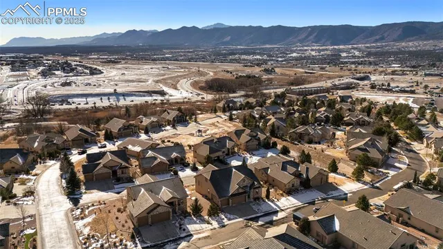 an aerial view of a house