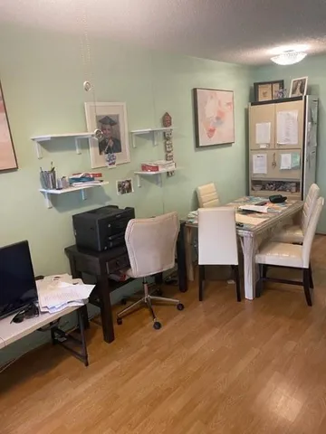 a workspace with furniture