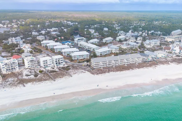 an aerial view of multiple house