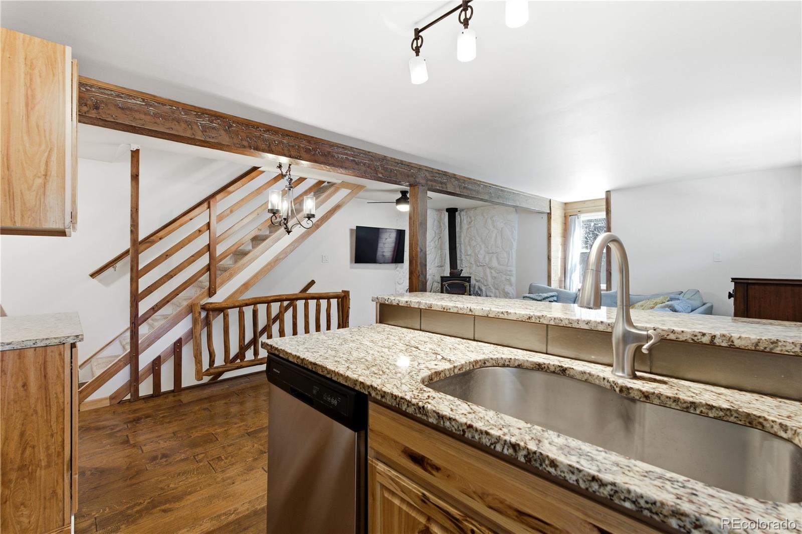1463 Main Street Georgetown, CO 80444 - Photo 15 of 47 a kitchen with sink and mirror