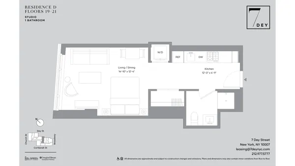 $4,075 | 7 Dey Street, Unit 20D | Financial District