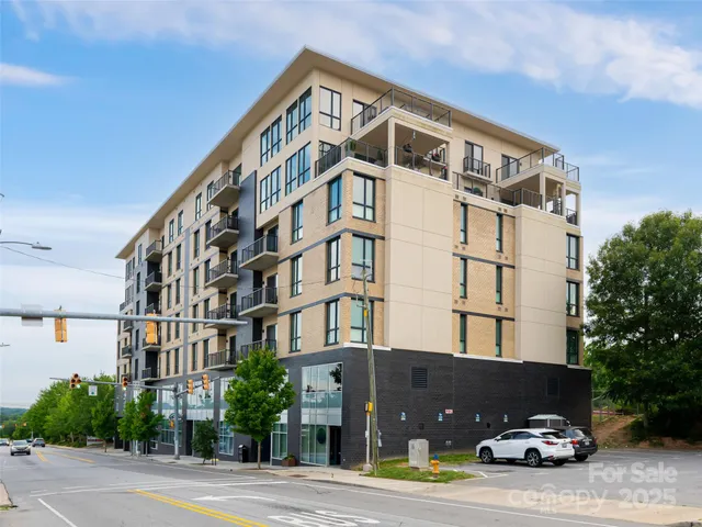 a side view of a building