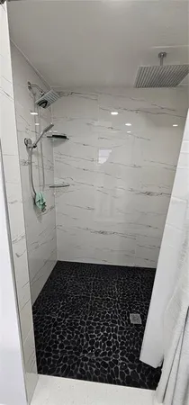 a bathroom with a shower