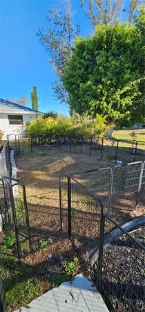 a view of a backyard