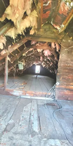 a view of wooden stairs