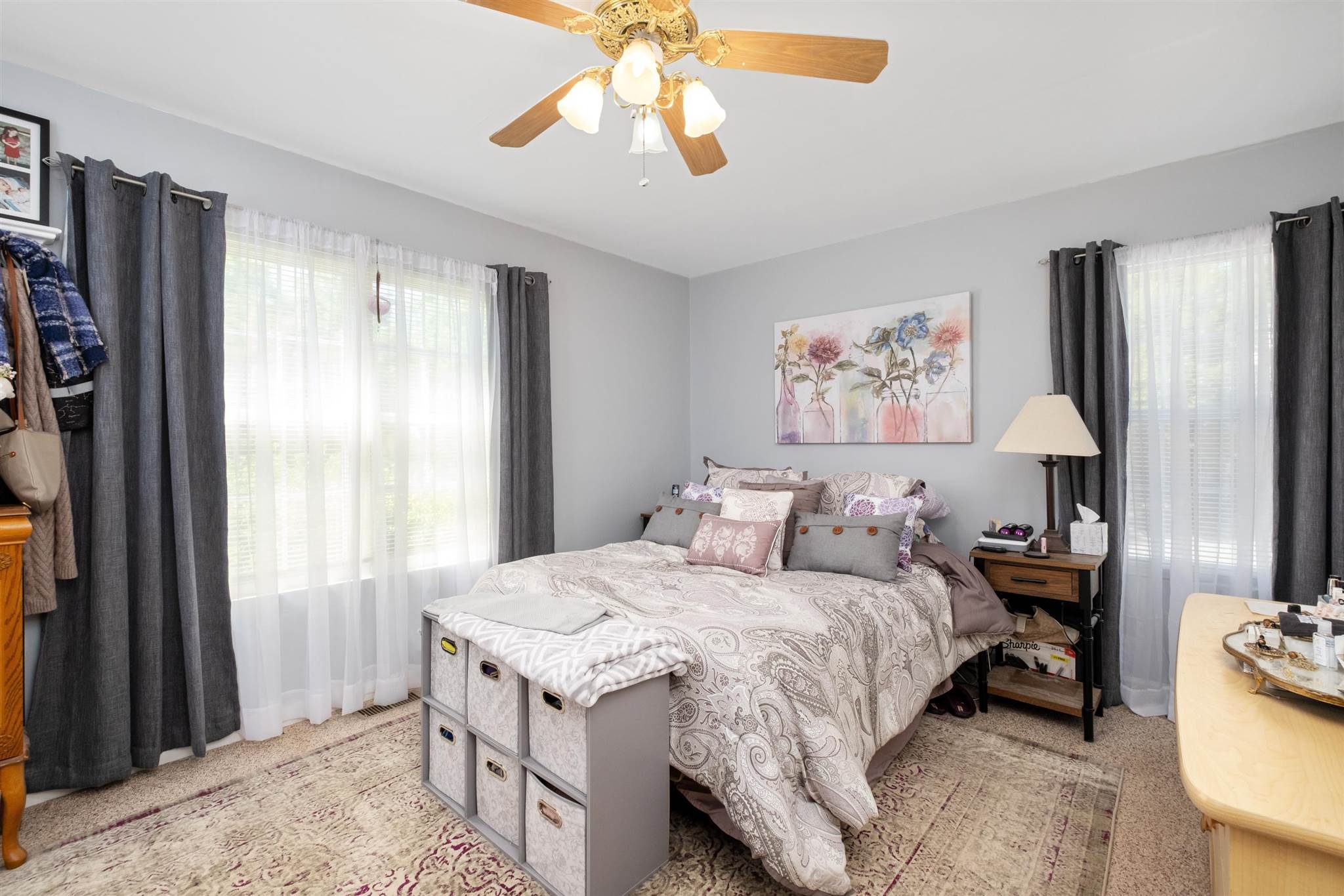 20 Brougham Road Palmyra, VA 22963 - Photo 13 of 44 a bedroom with a bed and a chandelier