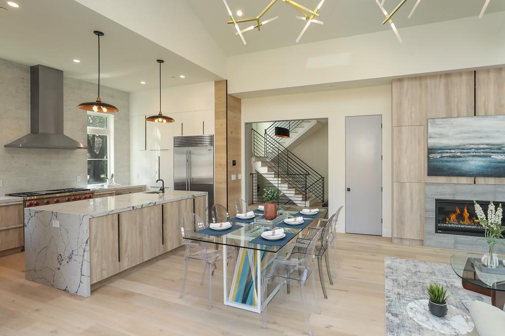 1 Holbrook Lane Atherton, CA 94027 - Photo 2 of 19 a kitchen with stainless steel appliances granite countertop a stove a sink and a refrigerator