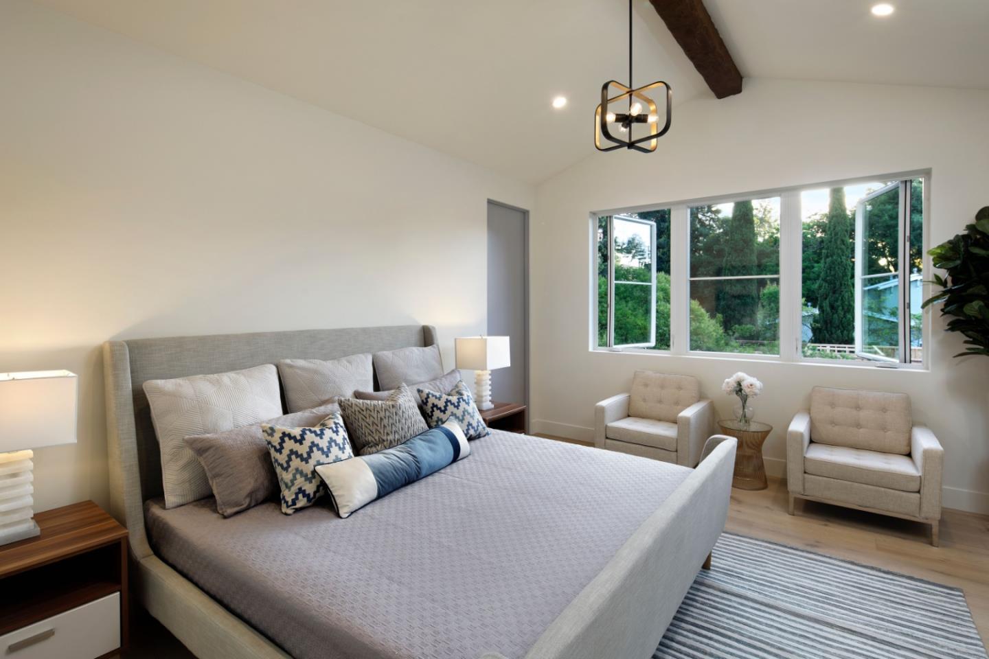 1 Holbrook Lane Atherton, CA 94027 - Photo 9 of 19 a bedroom with a bed and a couch