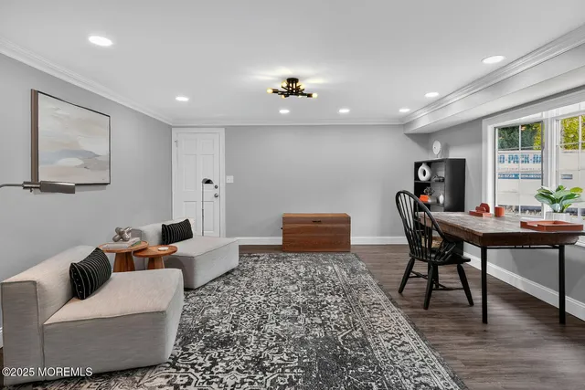 a living room with furniture