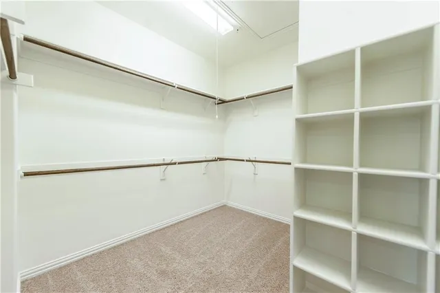 a view of small space with racks on the wall