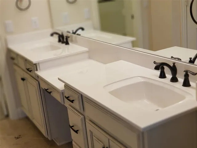 a bathroom with a sink and a tub