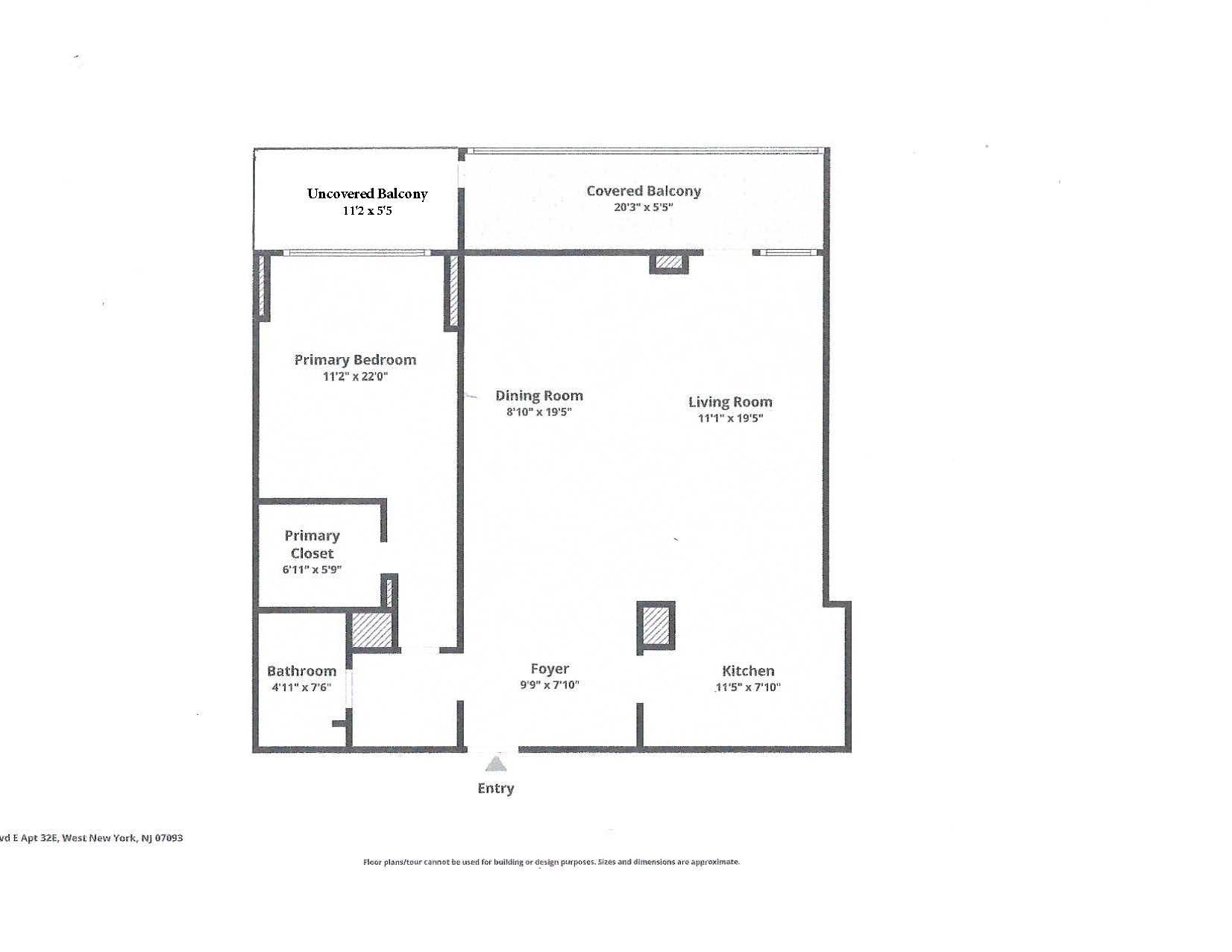 6040 Boulevard East, Unit 32E West New York, NJ 07093 - Photo 3 of 27 a picture of a floor plan