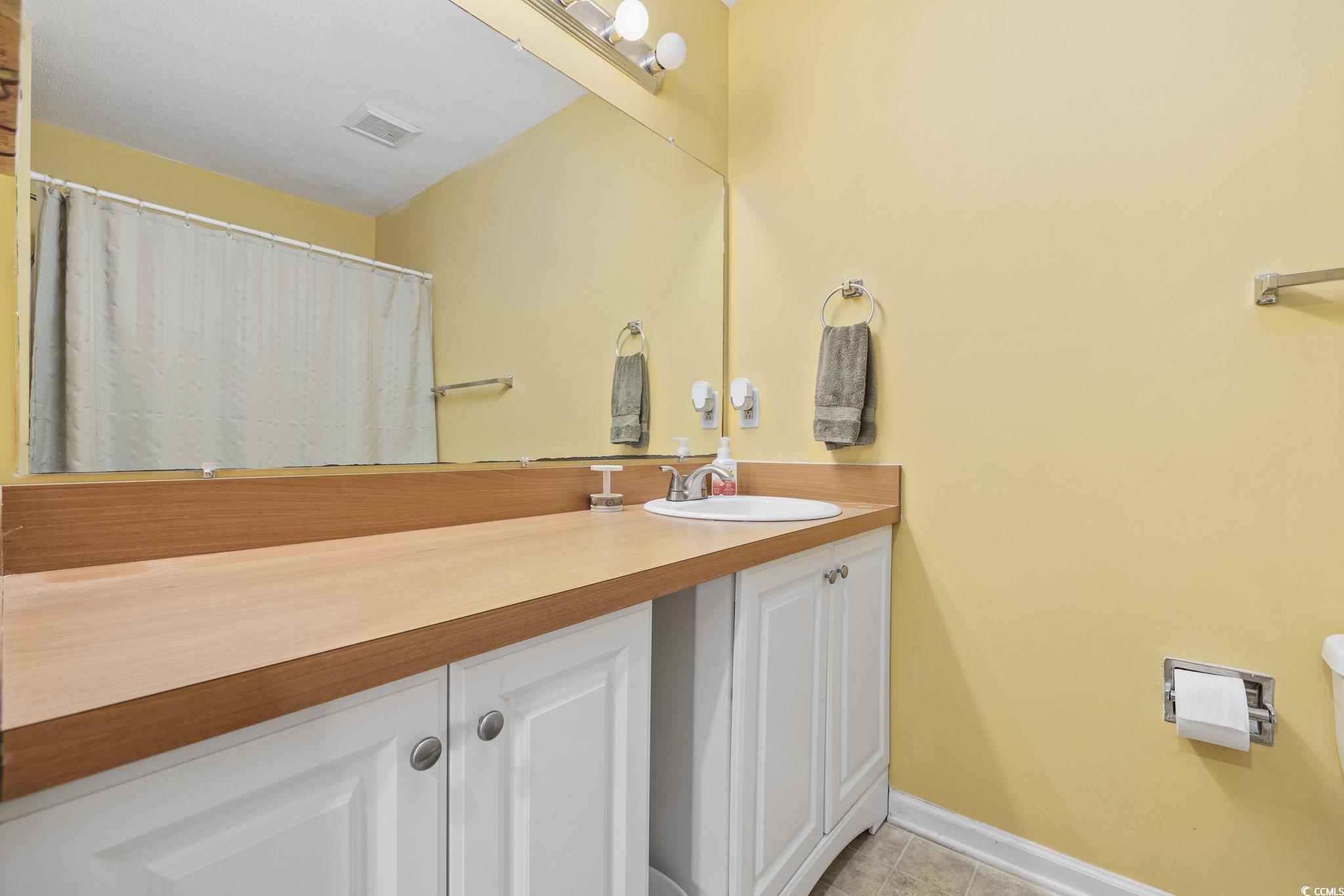 1356 Glenns Bay Road, Unit E 204 Surfside Beach, SC 29575 - Photo 17 of 27 Bathroom featuring vanity and tile patterned floor