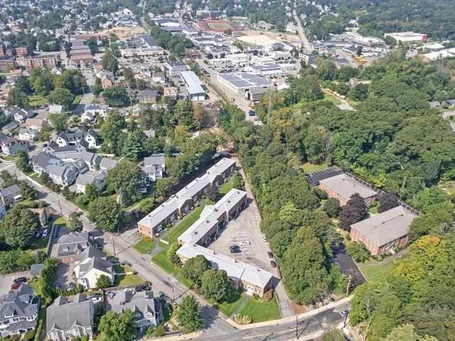 an aerial view of a city